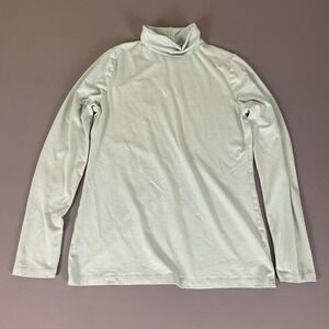 Merona Turtleneck Top Women's Large Green Long Sleeve Modal‎ Blend Casual Comfy